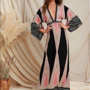 Black Print Maxi Dress